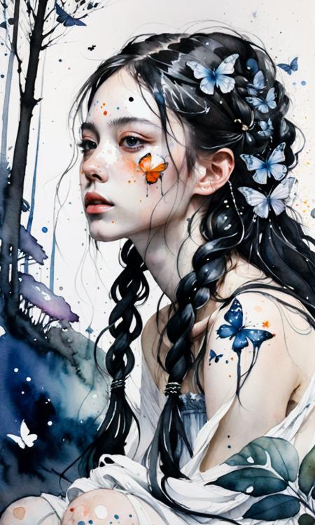 24241755-4205860471-((watercolor by Agnes Cecile)), painting of a beautiful 20 year old girl with freckles + choker + tattoos + long braided black h.png